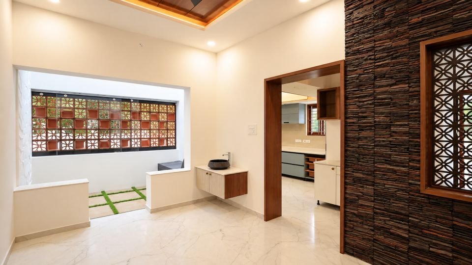 Wash counter under the patterned window